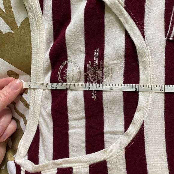 Maroon Striped Pocket Tee - Picture 7 of 12